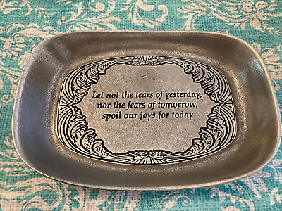 Wilton Armetale #x27;Let Not The Tears Of #x27; Pewter Bread Serving Tray 6.5 x 9.25 EUC $19.99