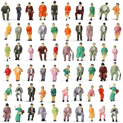 60pcs HO Scale Seated 1:87 Painted Figures Passenger Sitting People P87S $11.99