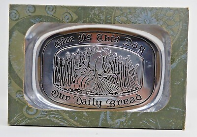 WILTON ARMETALE Platter Tray quot;GIVE US THIS DAY OUR DAILY BREADquot; Original Box $22.95