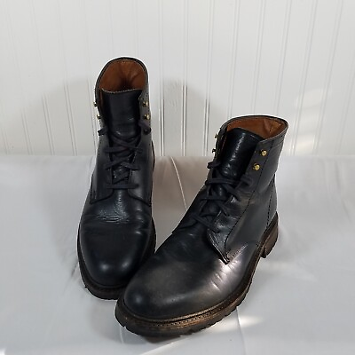 Frye Mens Leather Tyler Lace Up Black Ankle Boots Size 9D $74.99