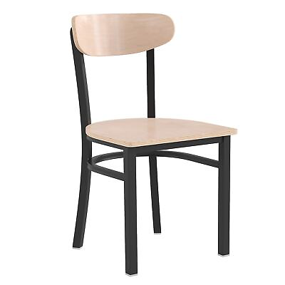 Flash Furniture Wright Transitional Steel and Wood Dining Chairs Natural Birch $185.95