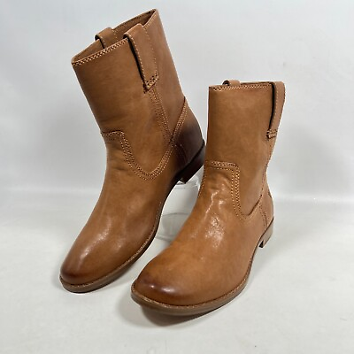 FRYE Boots Women 7M Anna Shortie Western Leather Tan Brown 3479261 CAM NWOB $89.99