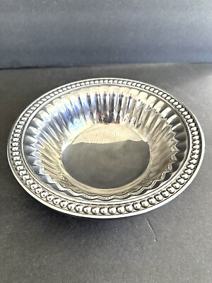 Wilton Armetale Small Serving Bowl Pewter Flutes and Pearls 8â€� $13.90