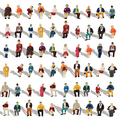 P8711 60pcs Model HO Scale 1:87 Seated People Sitting Figures 30 Different Poses $14.99