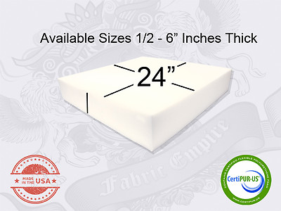 24quot; x 24quot; Square Upholstery Cushion Replacement Foam Sheet FREE SHIPPING $15.00