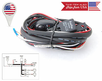 ON OFF Single Switch 12V 40A Fuse Relay Wiring Harness For Chevy Driving Light $11.99