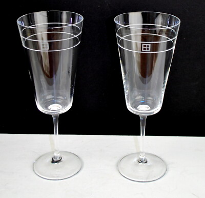 Kate Spade New York Crystal Ice Beverage Goblet Pair Etched Logo Lenox #ad $62.99