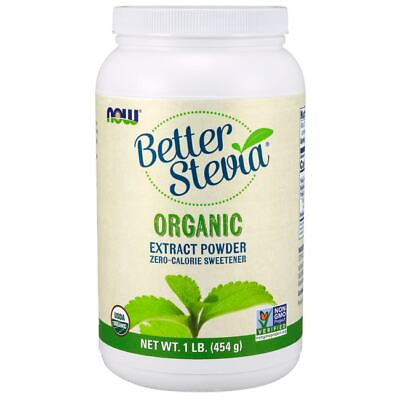 NOW Foods Better Stevia Certified Organic Extract Powder 1 lb Pwdr $65.45