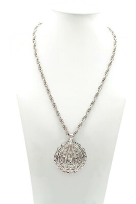 Vintage Crown Trifari Pendant Necklace Silver Tone 20.5quot; $26.99