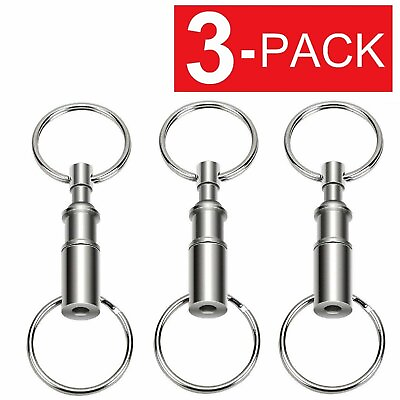 3 Pack Detachable Pull Apart Quick Release Keychain Key Rings US Free Shipping $5.15