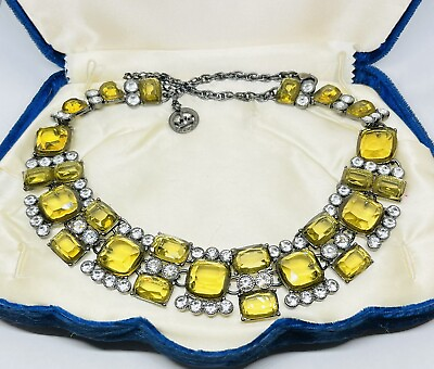 Trifari Yellow Crystal Necklace $129.00
