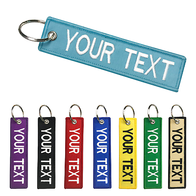 Customized key Chain Tag Motorcycle Outboard Double Sided Embroidered Keychain $8.28