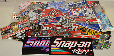 quot;NEWquot; Assortment Vintage Snap on Tools Lot of 35 Tool Box Stickers Decals $85.00