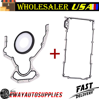 Kit Engine Rear Main Seal amp; Oil Pan Gasket For CHEVY GMC 4.8 5.3 6.0 6.2L V8 OHV $29.55