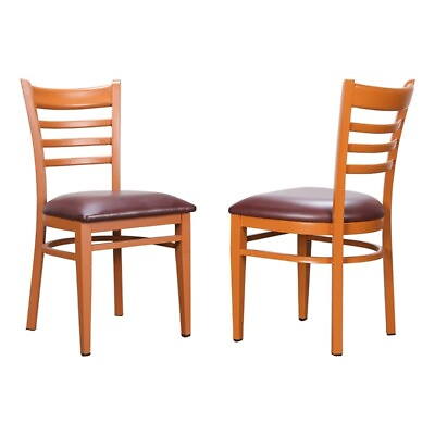 Riverbay Furniture 18quot; Transitional Steel Metal Side Chair in Brown Set of 2 $119.18