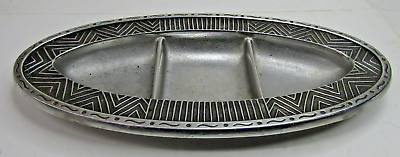 Wilton Armetale Pewter Oval Divided Serving Plate Tray Platter 13quot; x 6quot; $17.09