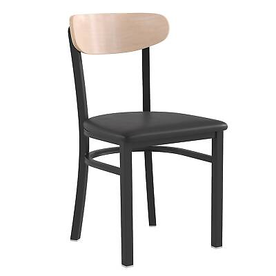 Flash Furniture Wright Transitional Steel Wood and Vinyl Dining Chairs Natural $183.29